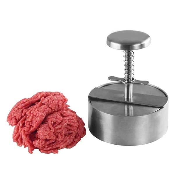 304 Rostfritt Stål Burgerpress Patty Maker, 1 ST, Vit, Köksredskap