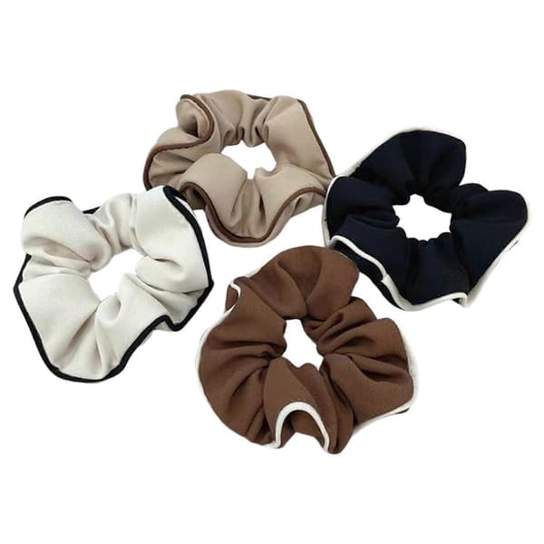4 stk. Elegante Hårelastikker Scrunchies Høj Elastisk Hårbøjle