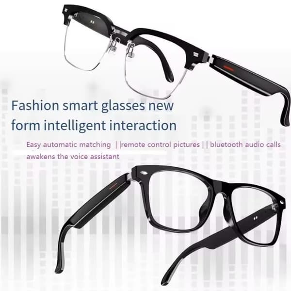 Smarta glasögon med Bluetooth-högtalare, blåljusfiltrerande polariserade solglasögon, touchkontroll, UV400