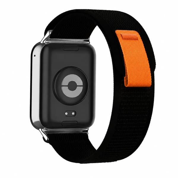 Nylon urrem til Redmi Watch 4, sort, åndbar, justerbar, 22 cm