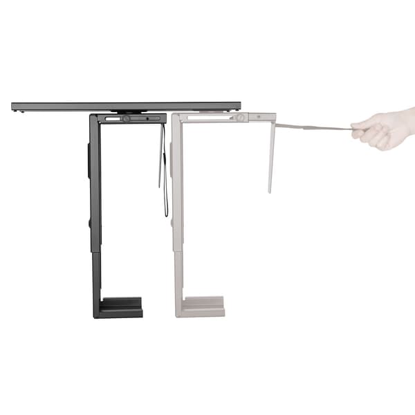 Justerbart PC-feste under skrivebord, roterbart 360°, uttrekkbart, passer til PC-kabinetter opptil 10 kg