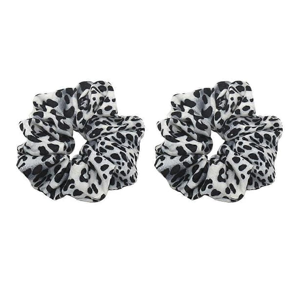 2 stycken Leopard Scrunchies Hårband för Kvinnor White Leopard