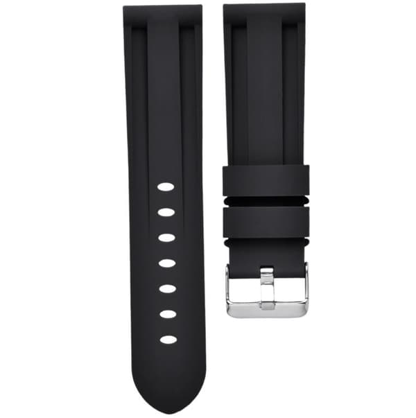 Silikone Urrem til Panerai Luminor Marina, 24 mm, Sort, Komfortabel, Vandafvisende