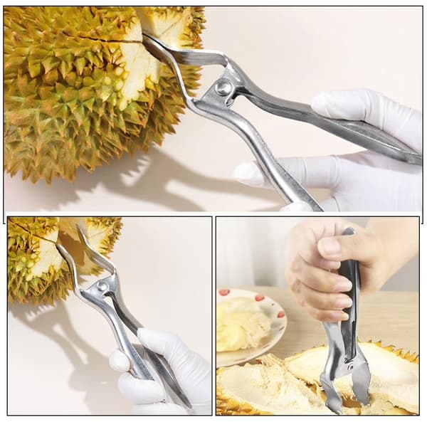 Durian-åbner, frugtseparator-clips i rustfrit stål, sølv, køkkenredskab