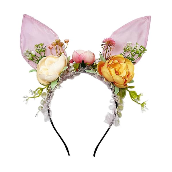 Påskehareører Hodebånd Hodeplagg for Kvinner Jenter Blomsterhårbånd Hår Pink
