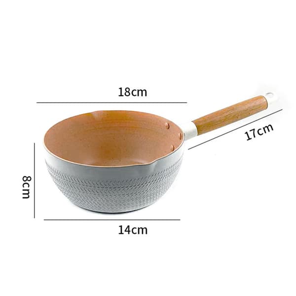 Nonstick kasserolle, hvit, 7,1 tommer, aluminium, multifunksjonell melkekjele for suppenudler