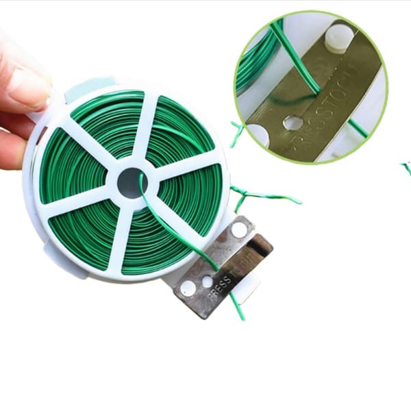 Trädgårdsvridband med skärare, plastbelagd växttråd för vinstöd, säker växtfixering