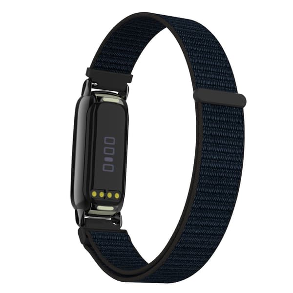 Nylon Loop Sportsbånd kompatibelt med Fitbit Luxe, justerbart, svart