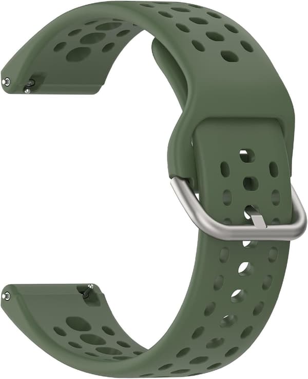Silikone urrem kompatibel med Amazfit Active 2, slidstærk åndbar, armygrøn