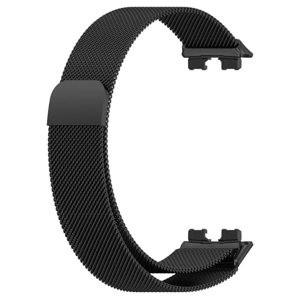 Magnetisk rem til Huawei Band 9, rustfrit stål, åndbar, sikker pasform, sort