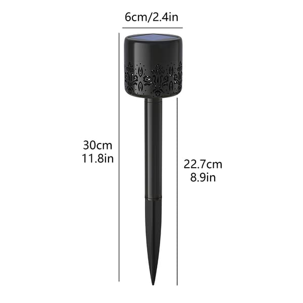 Solcellslampor för trädgården, 2-pack, 30x6cm, färgglada, rörelsesensor, utomhus gräsmatta dekoration