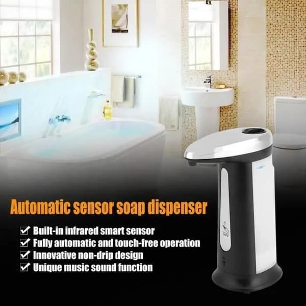 Automatisk Tvåldispenser 400ml, Sensor, ABS, för Hem Kök Badrum
