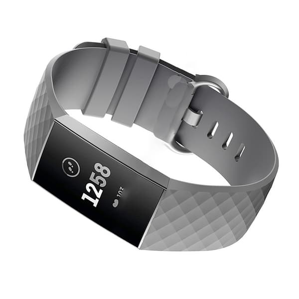 Silikonebånd til Fitbit Charge 4/3, lille, grå, blød justerbar rem