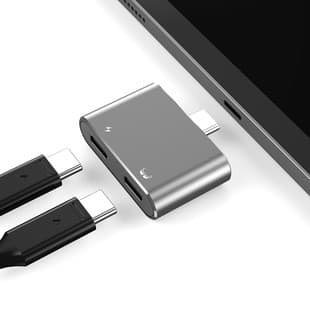 2-in-1 USB C -keskitinsovitin AR-laseille, puhelimelle, tabletille, Switchille, Type C