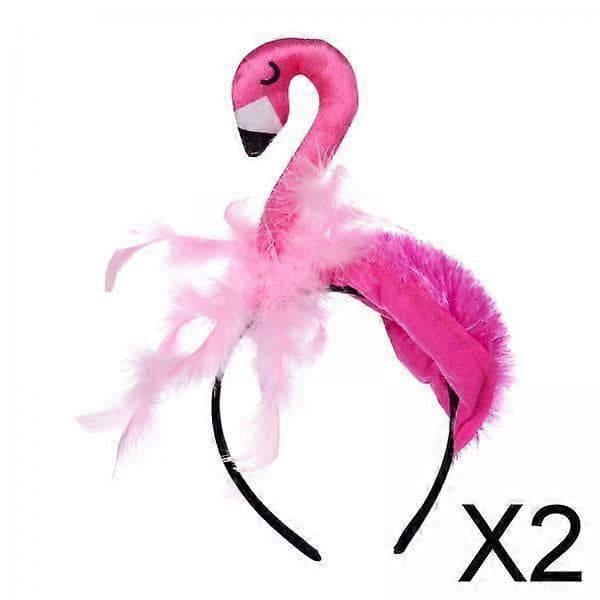 2x Søtt Flamingo Hodebånd Hårbøyler Hodeplagg for Bursdagsfest Ferie