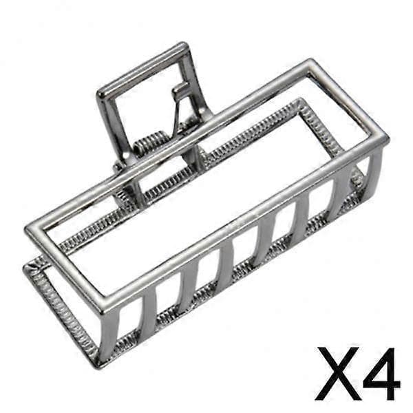 Stilfuld hårklemme til kvinder med tykt hår - Sort rektangeldesign 4 Pcs