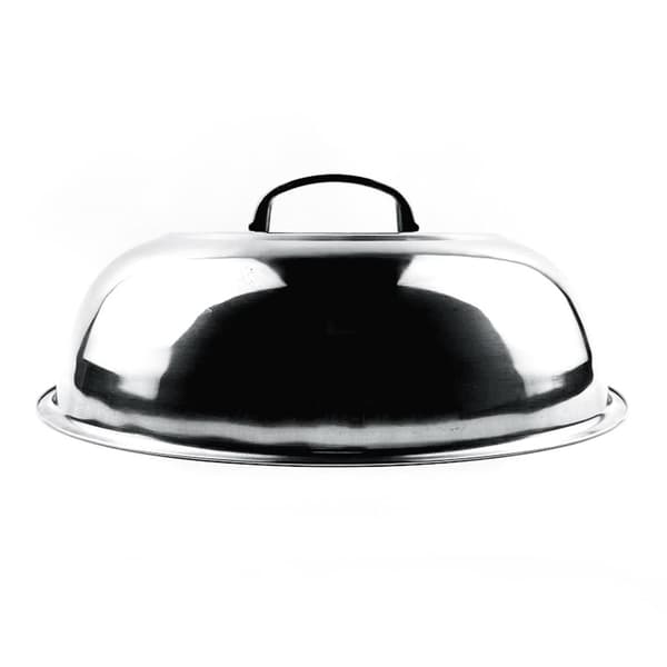 Lock i rostfritt stål, 34 cm, multifunktionellt lock för wok, ångkokning och matlagning