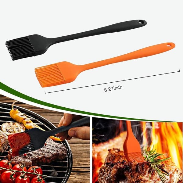 Non-Stick Hamburgerpresse-sæt, 5 dele, Støbejernsburgerform & Silikonepensler
