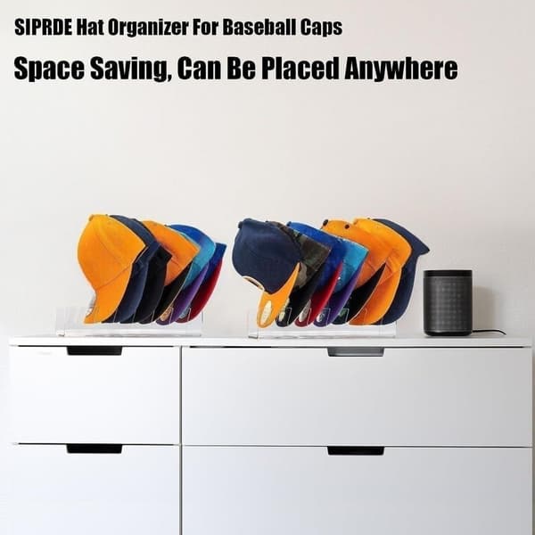 Baseballkasket Organizer, 2-pak Transparent, Pladsbesparende Hatteholder til Skab