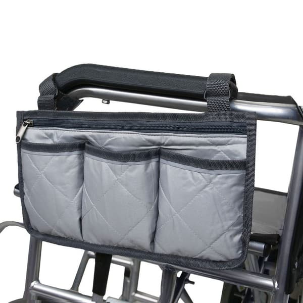 Opbevaringstaske til kørestol, grå, polyester, multi-lomme organizer til mobilitetsscooter Grey
