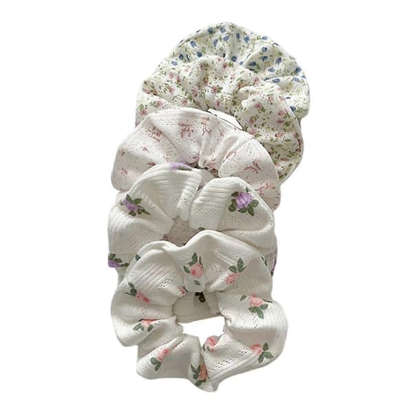 Store hårstrikker Elastiske hårbånd Hestehaleholder Slips Tilbehør for 5PCS White