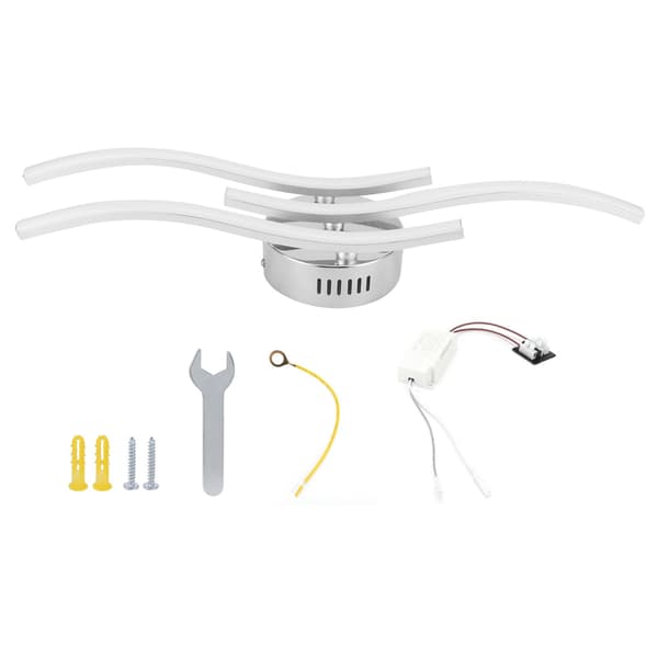 Bølget LED-taklampe, hvit, parallell lampe for stue, AC85-265V