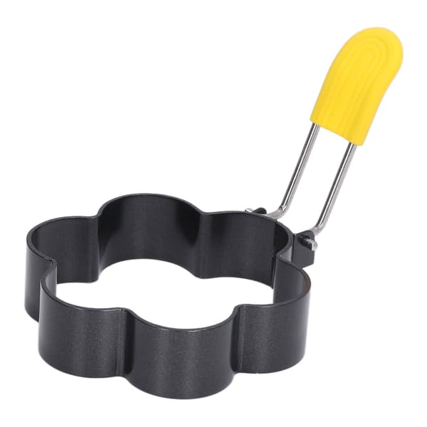 Non-Stick Stekeeggringer i Rustfritt Stål med Sammenleggbart Håndtak, Silikonbørste, Eggformer