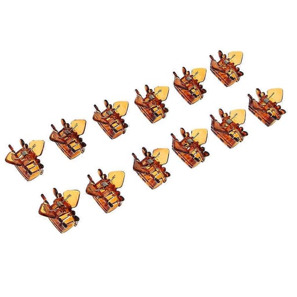 12 kpl Mini Hiusklipsit Muoviset Hiusklipsit Ei- Pienet Hiuspidikkeet Brown