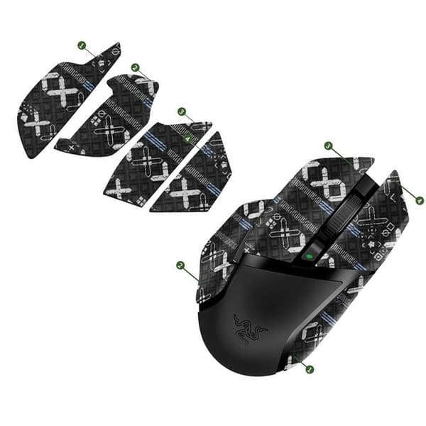 Grepptejp för Razer Basilisk V2 Pro, PU-musgrepp, halkfri, exakt kontroll