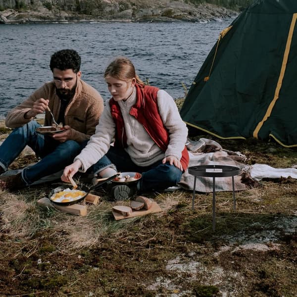 Støbejerns campingstativ 25 cm til bålmadlavning, robust multifunktionel støtte