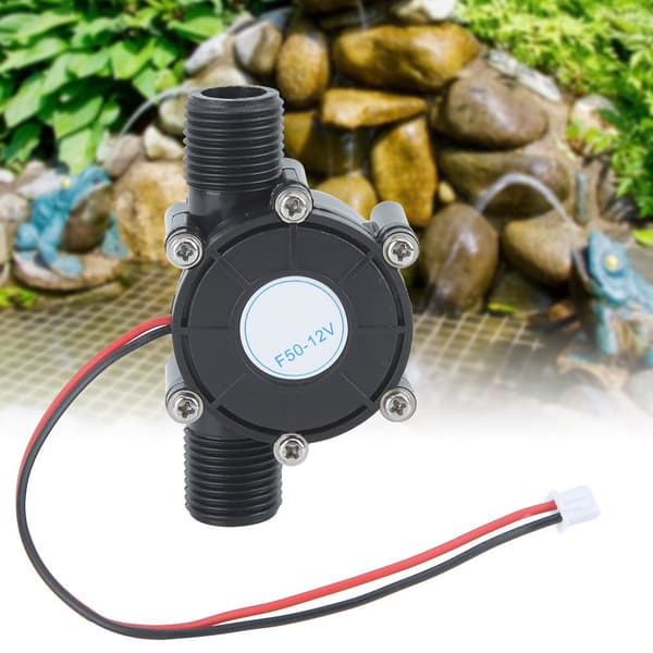 12V 10W DC Mikro Hydroelektrisk Vandgenerator, Sort, Lavt Flow, Off-Grid Strøm