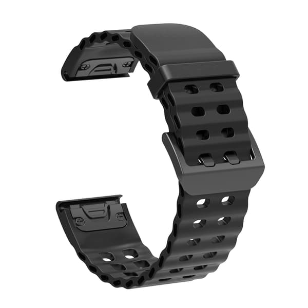 Silikoninen kellonranneke Garmin Fenix 5x/6x/7X/8 51mm, musta, 26mm