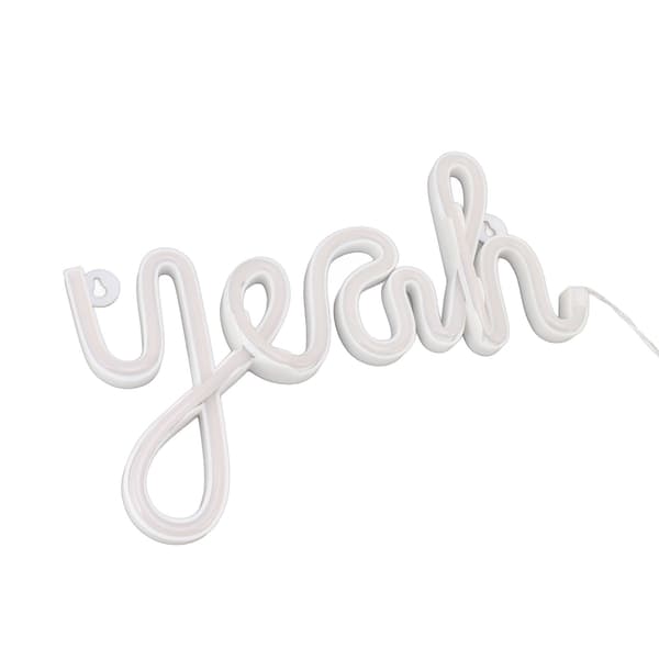 LED Neonskylt \"Yeah\" Form Väggdekor, Blå, Nattlampa, Jämn Mjuk Belysning