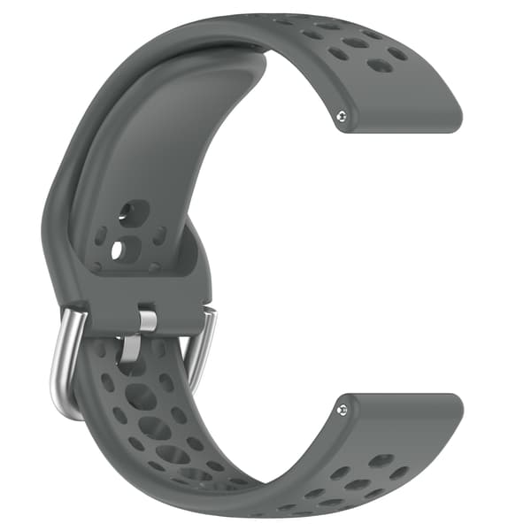 Amazfit Active 2 Band, Andningsbart Silikon Sportarmband, Mörkgrå, 22mm, Justerbart DarkGrey