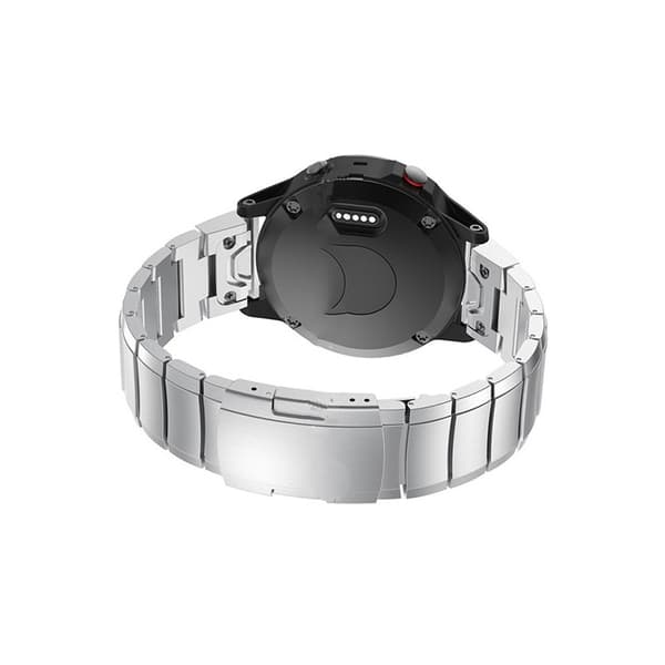 Sølvfarvet urrem i rustfrit stål 20 mm Quick Release til Garmin Smartwatches