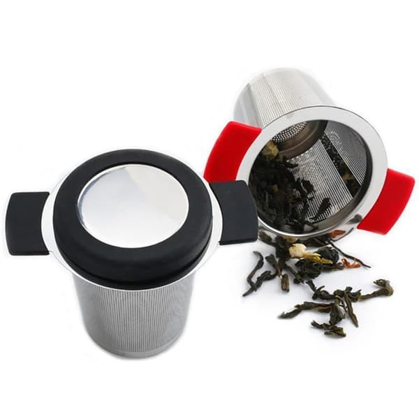 Silikone te-infuser, si i rustfrit stål, varmebestandig, sort