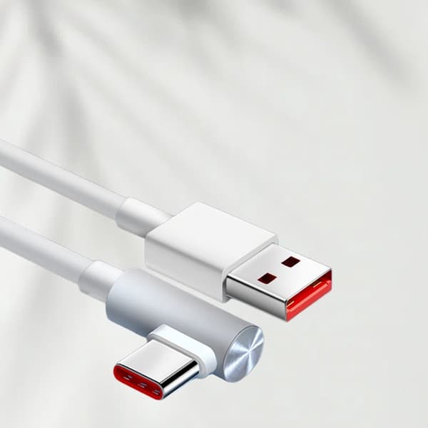 120W Rätvinklig USB C-kabel 6A Snabbladdning för Spel och Dataöverföring 1.8m 1.8m
