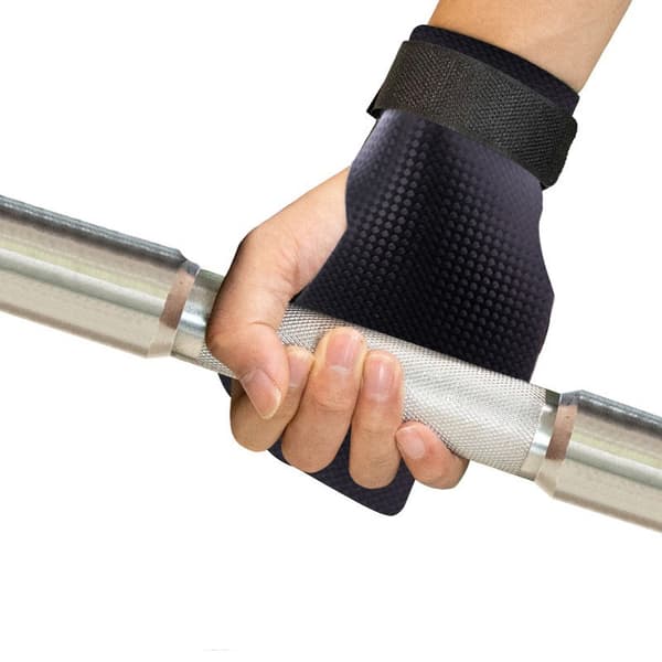 Vægtløftningshandsker med håndledsstøtte, kulfiber, sort, størrelse L, til pull-ups, gymnastik
