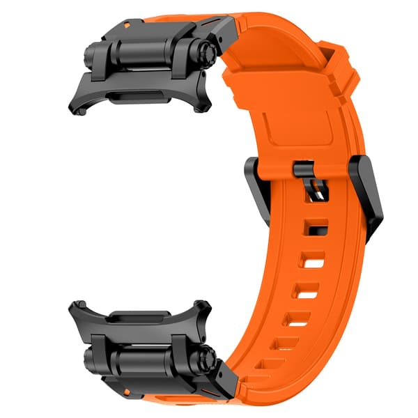 Silikone urrem til Samsung Galaxy Watch Ultra 47mm, Sort Orange, Quick Release