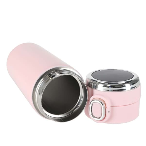 LED Termokopp, 420 ml, Rosa, Isolert Reisekopp i Rustfritt Stål