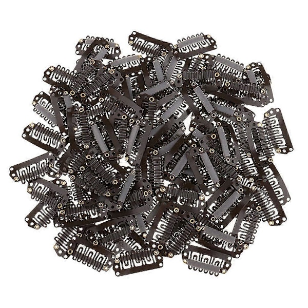 2x 100 stk. 28 mm metalclips til paryk-hår extensions