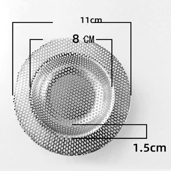 Køkkenvaskesi i rustfrit stål, rustfri, stor bred kant afløbskurv, 4,3 tommer ydre diameter