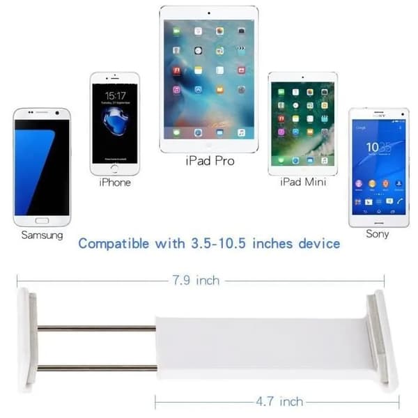 Telefon- og tabletstativ, 360° rotation, fleksibel arm, justerbar, 4-10,6 tommer