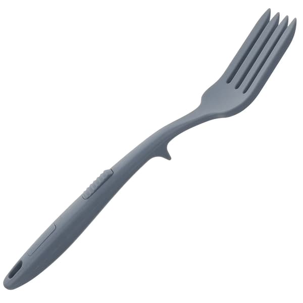 Silikon-matlagningsgaffel, mörkblå, 29,5 cm återanvändbart köksredskap för non-stick-pannor