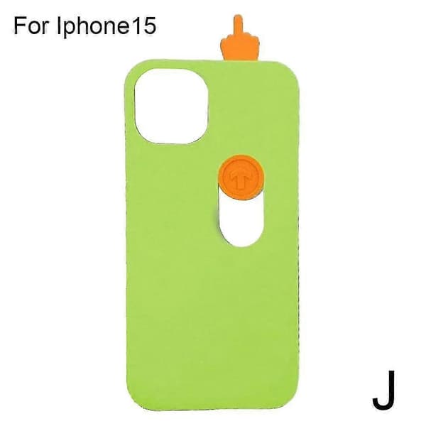 Skydende fingertelefonetui til 15 Green For Iphone15