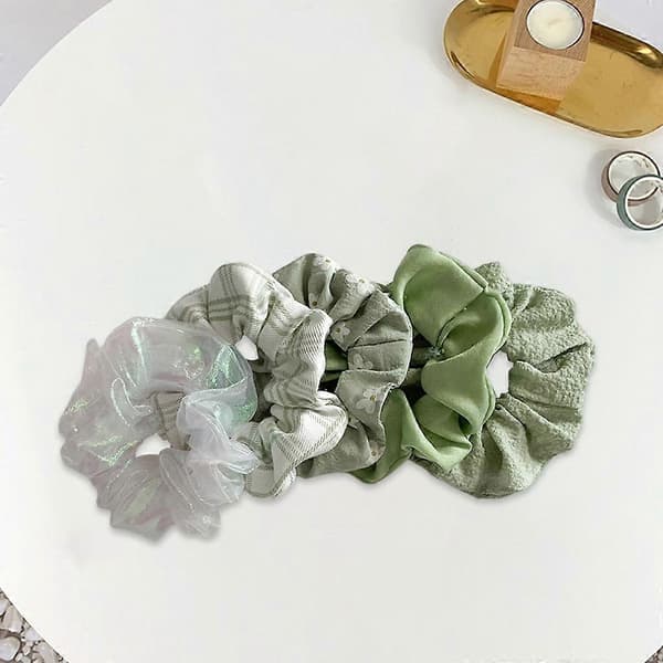 Store Hårelastikker Elastiske Hårbånd Hestehaleholder Slips Tilbehør til 5PCS Green