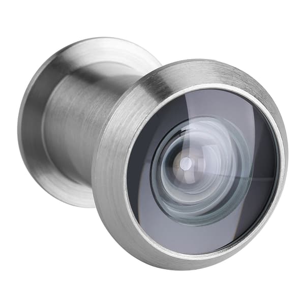 220 graders vidvinkel dörrkikare, borstad silver, optiskt glas, hemsäkerhet