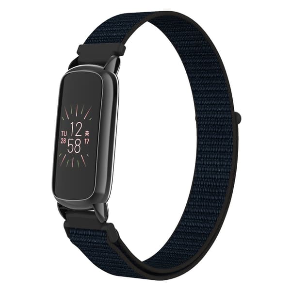 Nylon Loop Sportsrem kompatibel med Fitbit Luxe, justerbar, sort