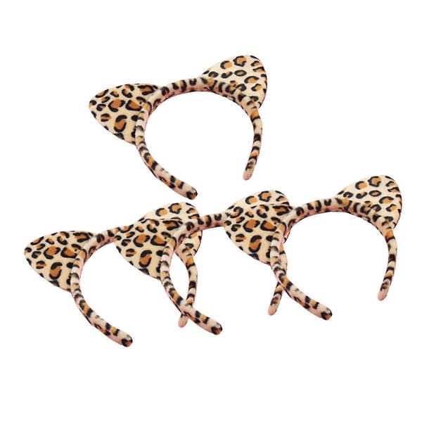 4x Leopard Katteører Hårbøjle Dekorativ Mode Søde Hår Accessories Dyr Leopard Hoop