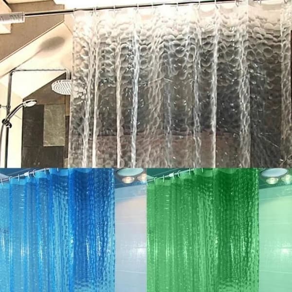 Lyxigt mögelresistent duschdraperi, tjockt transparent 3D, 180x180 cm, blått